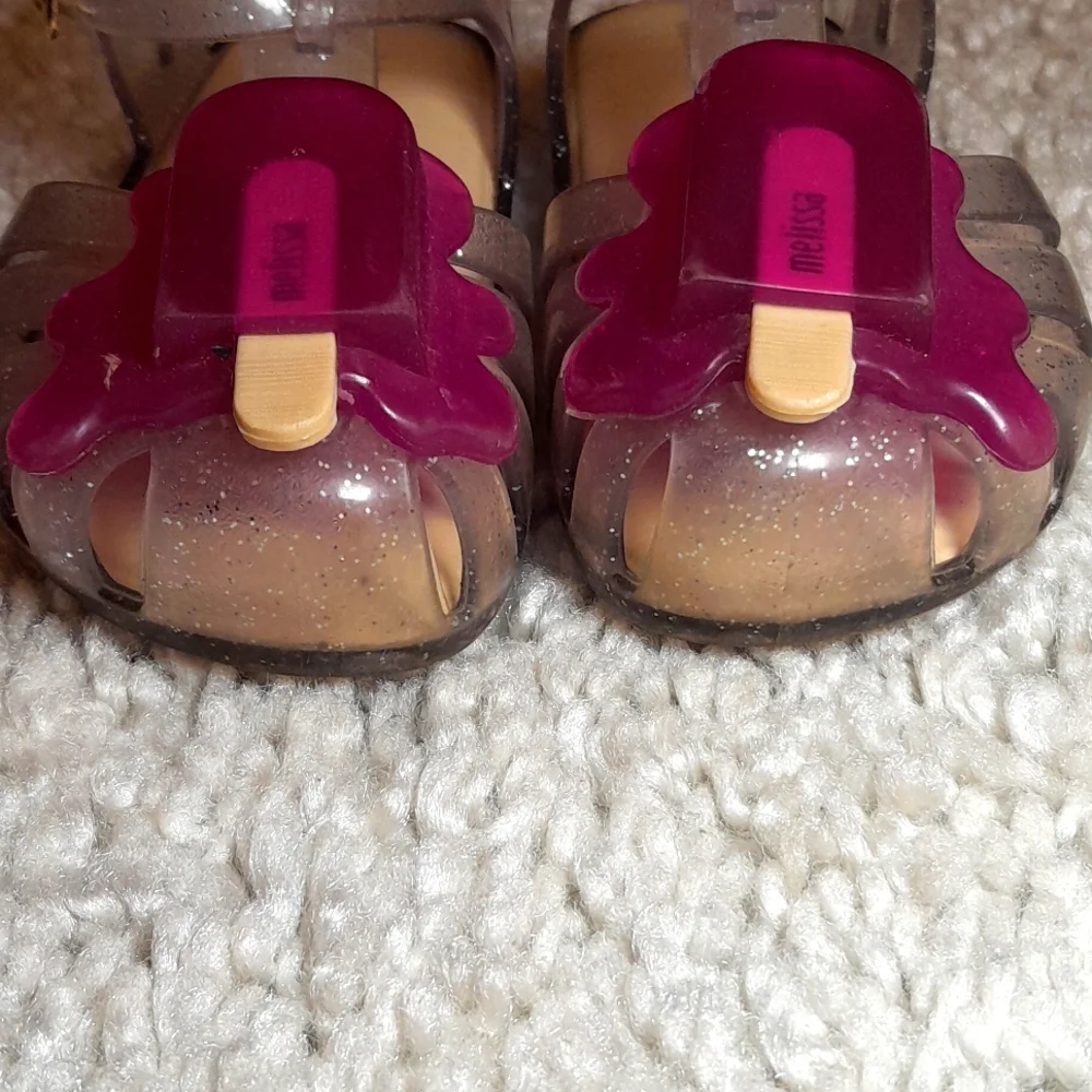 MINI MELISSA POPSICLE  ARANHA clear & Purple Jelly Sandals Size 7 - Picture 3 of 12